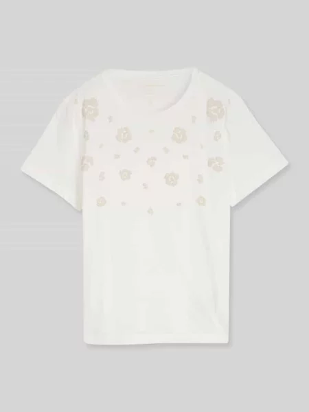 T-shirt o kroju regular fit z czystej bawełny z nadrukiem z motywem Tom Tailor biała