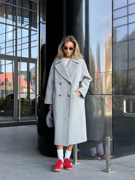 Пальто Milirud текстиль сірий