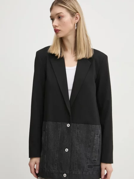 Karl Lagerfeld Jeans sacou un singur rand de uni negru