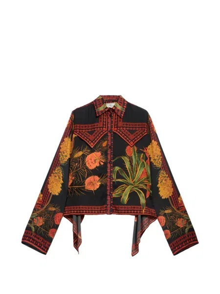 Cămașă Blumarine cu imagine din țesătură twill negru