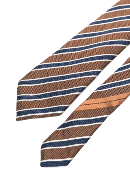 Ριγέ γραβάτα Zegna καφέ