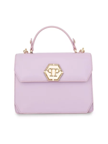 Torebka Philipp Plein skórzana fioletowa