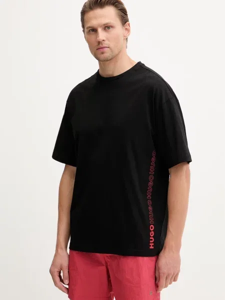 HUGO kratka majica TIKI T-SHIRT črna