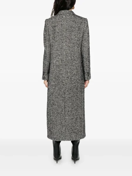 Palton Dolce & Gabbana cu model herringbone gri