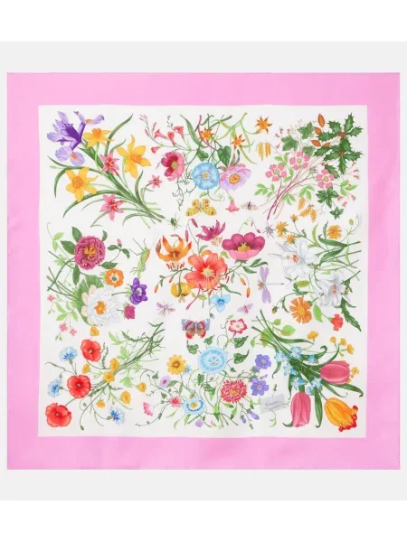 Fular Gucci de mătase cu model floral