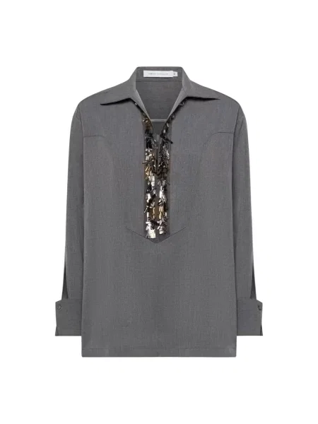 Bluzka Simona Corsellini z długim rękawem szara