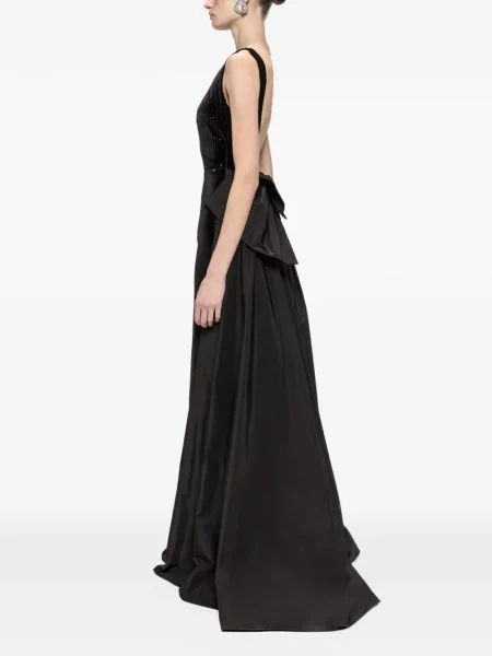 Rochie maxi Nissa cu paiete de catifea negru
