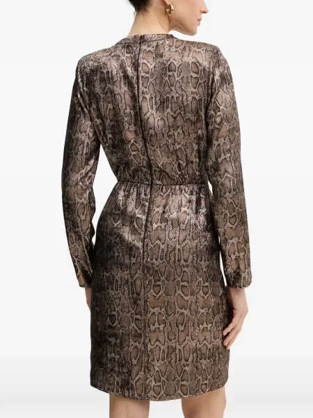 Rochie mini Morgan cu imagine cu model piele de șarpe plic maro