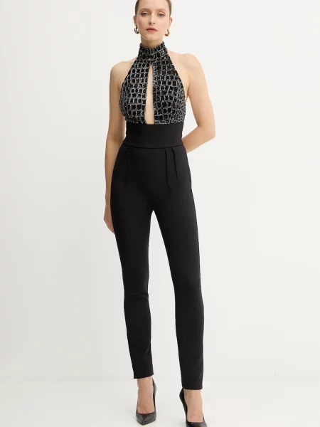 Elisabetta Franchi salopetă cu decolteu rotund negru