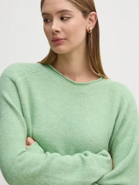 Пуловер с вълна Pepe Jeans IRMA CREW NECK дамски от лека материя зелено