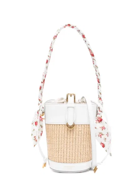 Geantă bucket Dolce & Gabbana cu model floral cu imagine alb