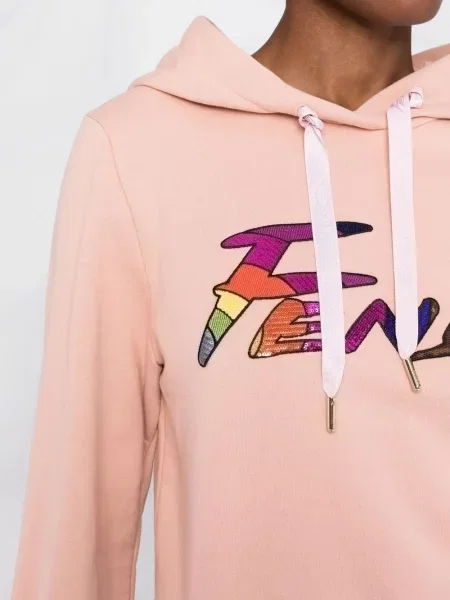 Hoodie Fendi με κέντημα ροζ