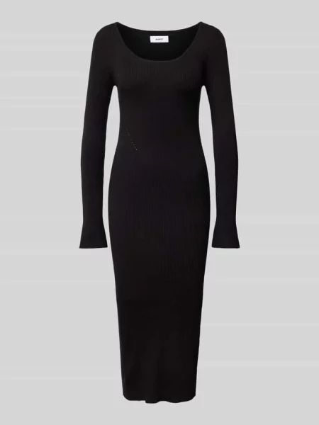 Sukienka midi z głębokim okrągłym dekoltem model ‘Angila’ Moves czarna