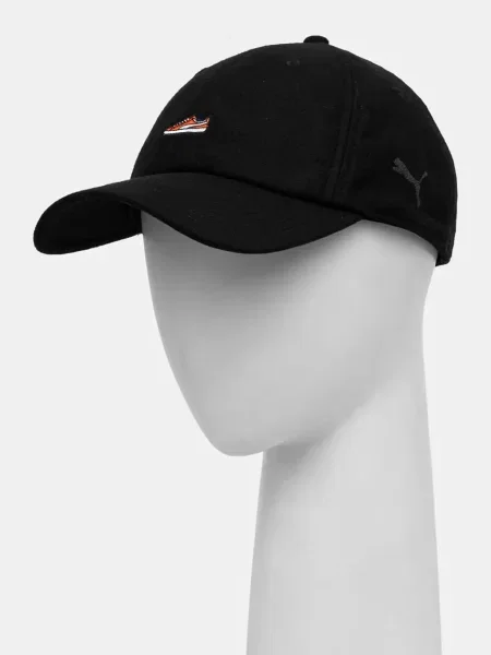 Шапка с козирка Puma Classics Graphic Dad Cap с апликация черно