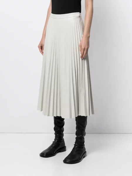 Plisované kožená sukně Proenza Schouler White Label bílé