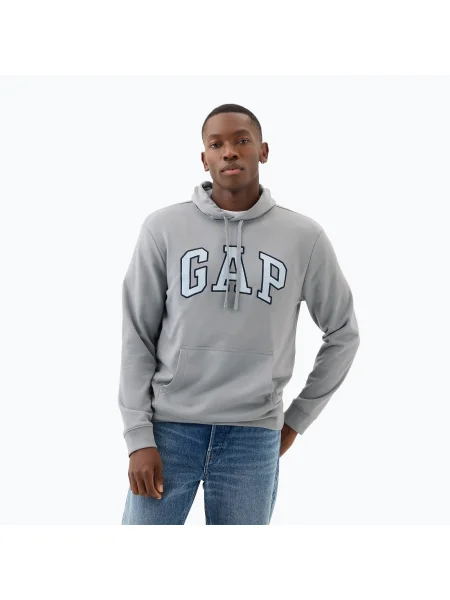 Мъжки суитшърт GAP Heritage Crewneck Logo storm cloud сиво