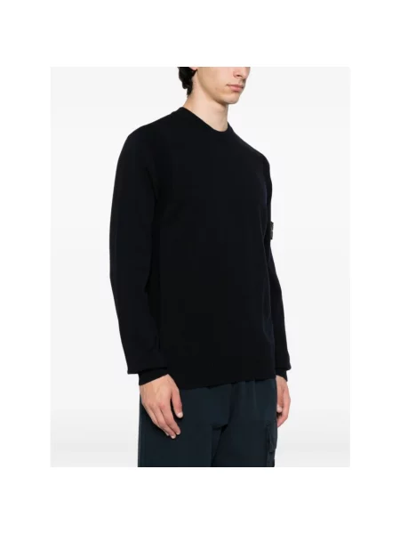Sweter Stone Island wełniany z kamieniami czarny
