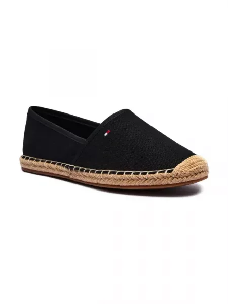 Tommy Hilfiger Espadrile FLAG CANVAS negru