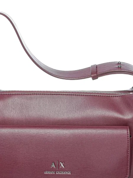 Kézitáska Armani Exchange autogrammal piros
