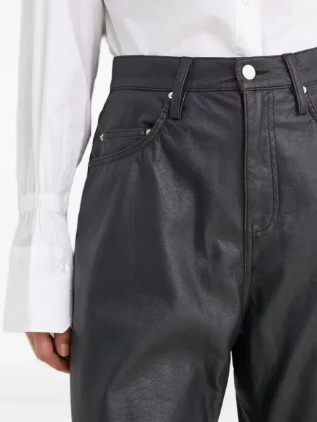 Pantaloni Won Hundred din piele negru