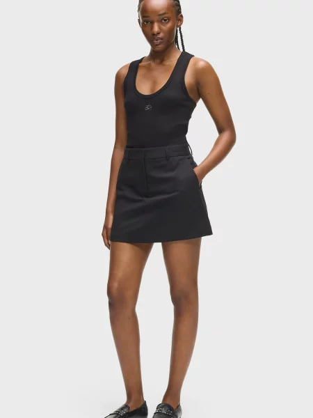 Вовняна спідниця міні Karl Lagerfeld чорна