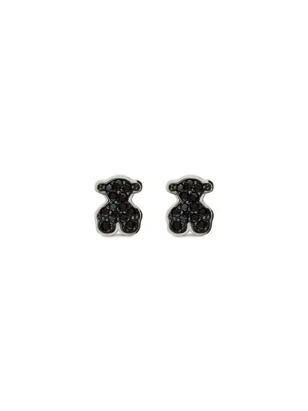 Tous kolczyki srebrne Motif Silver czarne