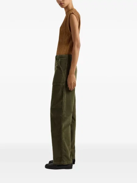 Pantaloni Momoni de catifea verde