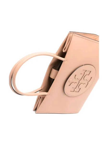 Shopperka Tory Burch skórzana beżowa