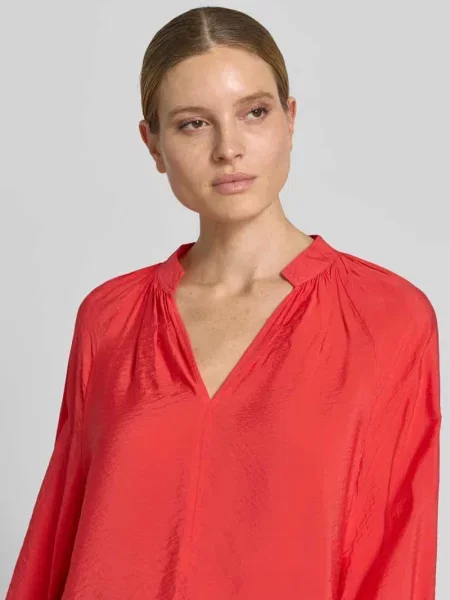 Bluzka z mieszanka z dekolt serafino Christian Berg Woman czerwona