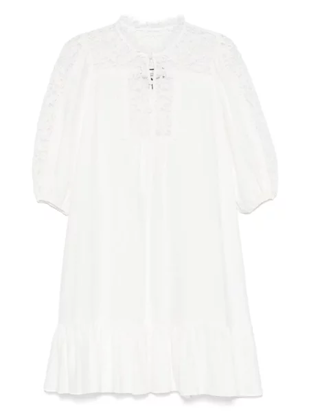 Rochie Nissa din dantelă de costum alb