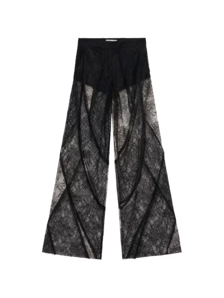 Hlače Blumarine s čipkom crna