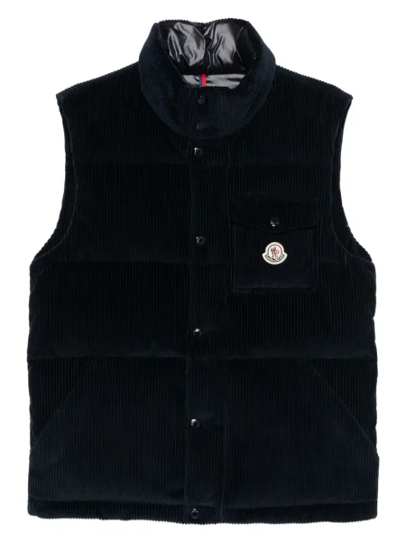 Vestă Moncler de catifea cord albastru