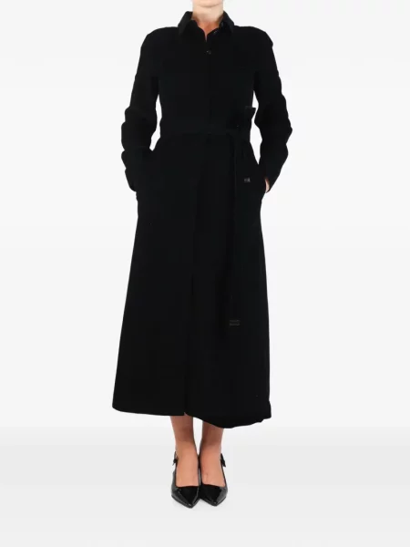Cu centură rochie tip cămașă 's Max Mara de catifea cord negru
