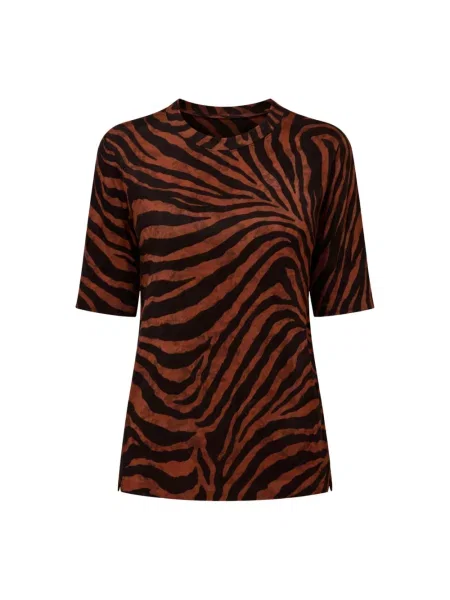 Wielobarwność koszulka Max Mara Studio z nadrukiem z organzy