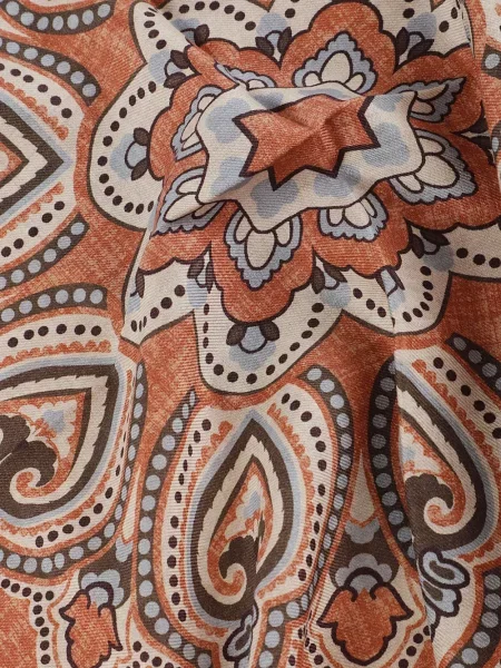 Fular Altea cu imagine cu model paisley portocaliu
