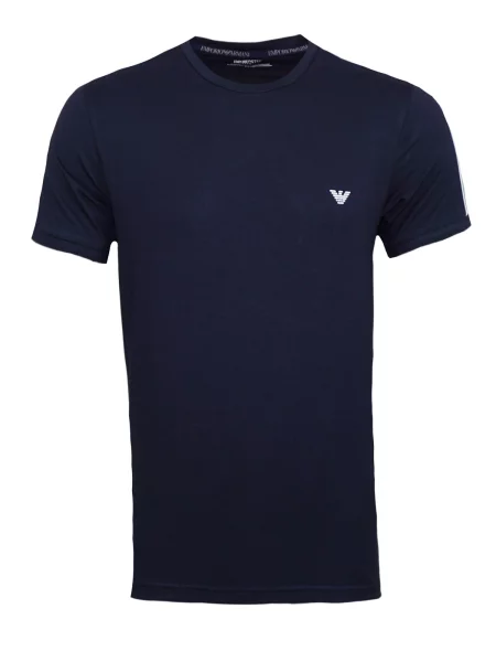 Emporio Armani Tricou bleumarin / cyan alb