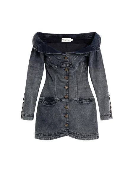 Desigual Rochie Masha Popova denim negru