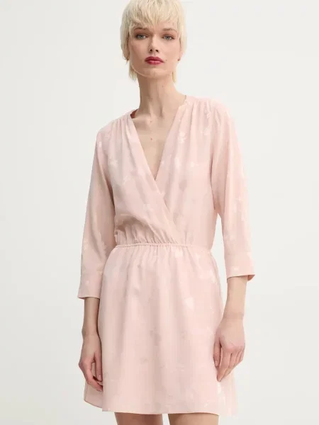 ZADIG&VOLTAIRE rochie de matase mini evazati portocaliu