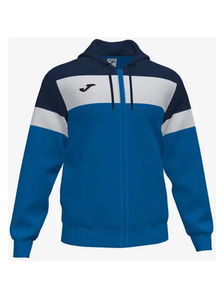 Bluza z kapturem Joma Crew IV i zamkiem błyskawicznym w kolorze niebiesko-białym XS niebieska