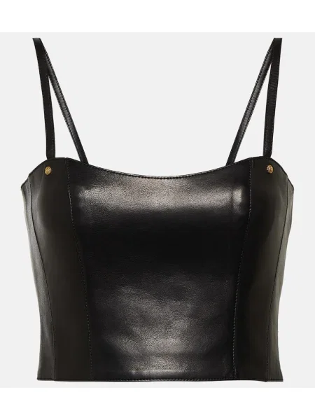 Cropp top Balmain din piele negru