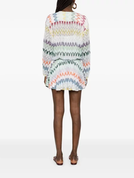 Rochie mini Missoni cu legături alb