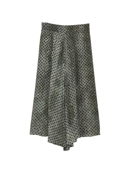 Fustă Ziggy Chen cu imagine cu imprimeu geometric cu cordon verde