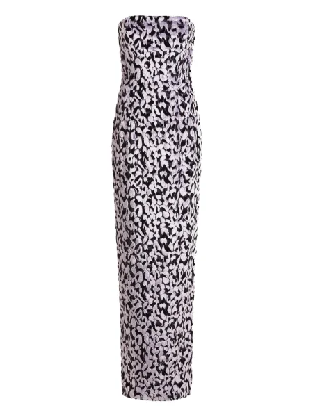 Sukienka midi 16arlington do kolan bez ramiączek garniturowa fioletowa