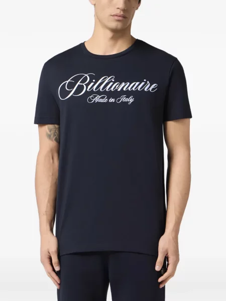 Tricou Billionaire cu broderie albastru