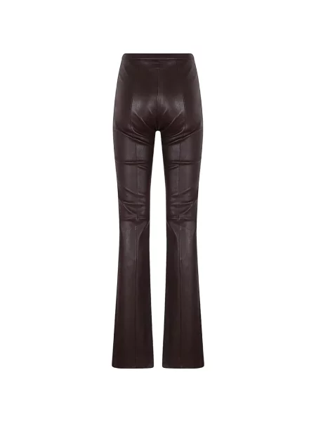 Pantaloni Stouls din piele evazate roșu