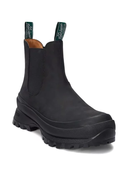 Dzianinowe haftowane sneakersy Polo Ralph Lauren garniturowe niebieskie