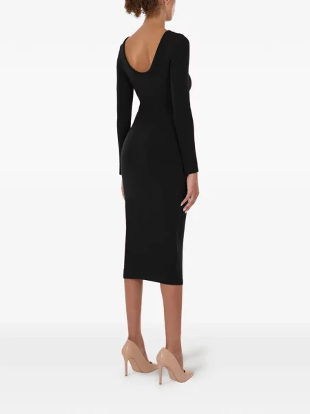Μακρύς κοστούμι μάξι φόρεμα Wolford από μαλλί merino μαύρο