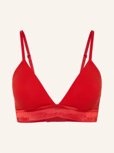 Calvin Klein Trojúhelníková Podprsenka Icon Cotton Modal Metallic červená
