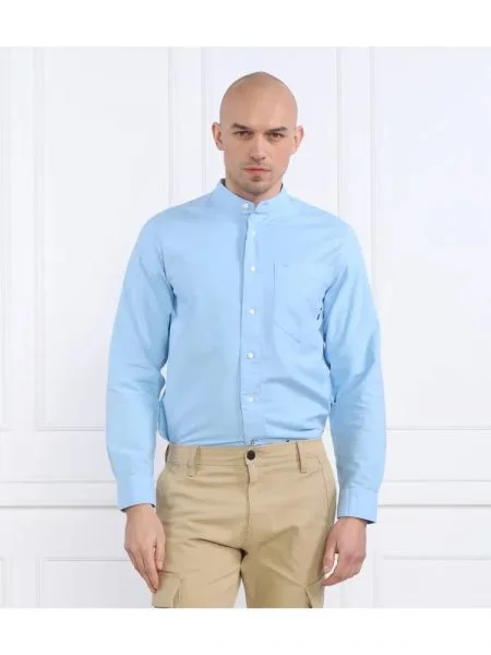 Tommy Hilfiger Cămașă PIGMENT GMD MANDARIN albastru