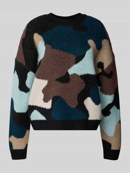 Sweter z dzianiny o kroju regular fit ze wzorem na całej powierzchni Tom Tailor Denim